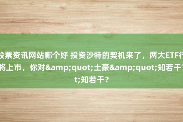 股票资讯网站哪个好 投资沙特的契机来了，两大ETF行将上市，你对&quot;土豪&quot;知若干？