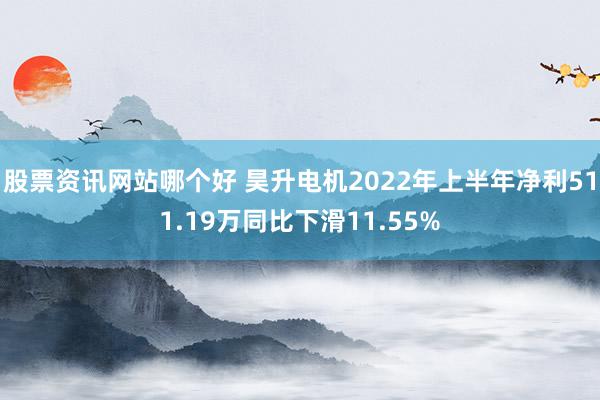 股票资讯网站哪个好 昊升电机2022年上半年净利511.19万同比下滑11.55%