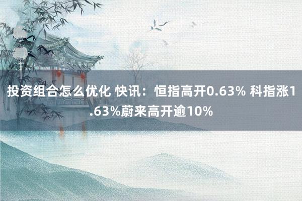 投资组合怎么优化 快讯：恒指高开0.63% 科指涨1.63%蔚来高开逾10%