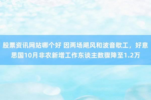 股票资讯网站哪个好 因两场飓风和波音歇工，好意思国10月非农新增工作东谈主数骤降至1.2万