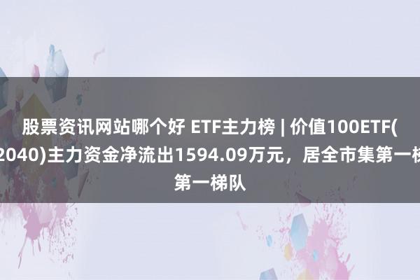 股票资讯网站哪个好 ETF主力榜 | 价值100ETF(512040)主力资金净流出1594.09万元，居全市集第一梯队