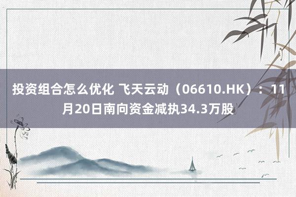 投资组合怎么优化 飞天云动（06610.HK）：11月20日南向资金减执34.3万股