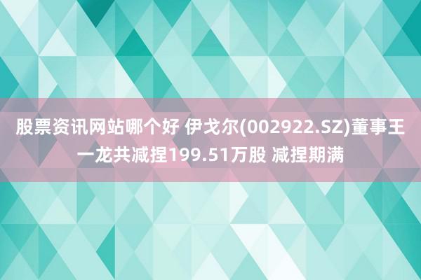 股票资讯网站哪个好 伊戈尔(002922.SZ)董事王一龙共减捏199.51万股 减捏期满