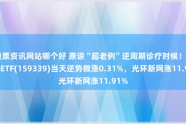 股票资讯网站哪个好 原谅“超老例”逆周期诊疗时候！A500ETF(159339)当天逆势微涨0.31%，光环新网涨11.91%