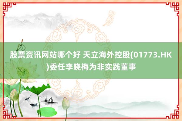 股票资讯网站哪个好 天立海外控股(01773.HK)委任李晓梅为非实践董事