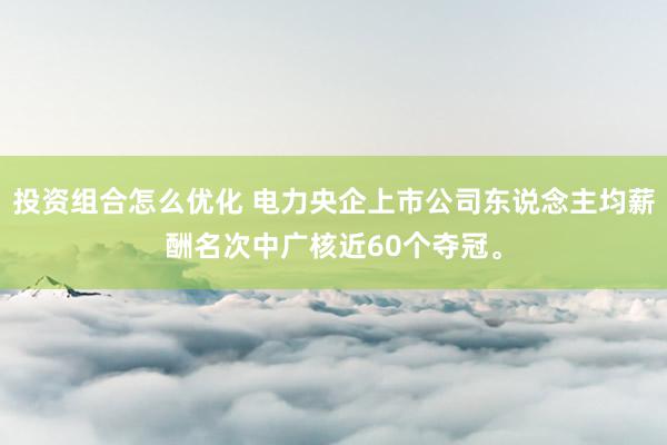 投资组合怎么优化 电力央企上市公司东说念主均薪酬名次中广核近60个夺冠。