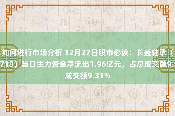 如何进行市场分析 12月27日股市必读：长盛轴承（300718）当日主力资金净流出1.96亿元，占总成交额9.31%