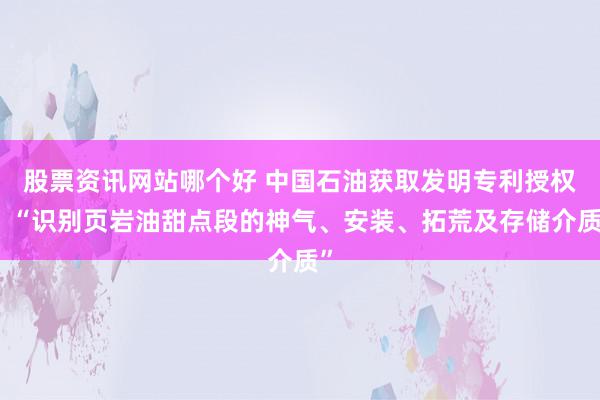 股票资讯网站哪个好 中国石油获取发明专利授权：“识别页岩油甜点段的神气、安装、拓荒及存储介质”