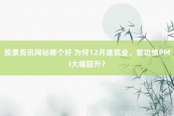 股票资讯网站哪个好 为何12月建筑业、管功绩PMI大幅回升？