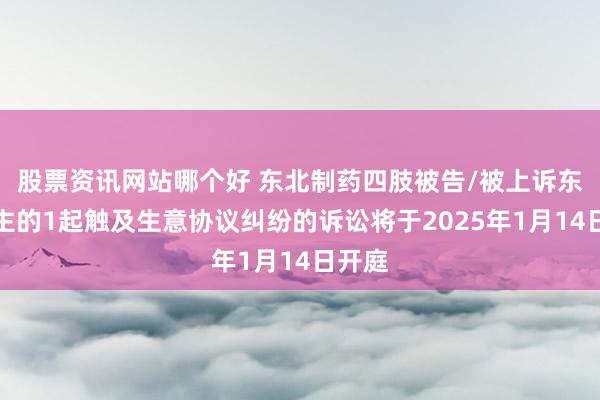 股票资讯网站哪个好 东北制药四肢被告/被上诉东说念主的1起触及生意协议纠纷的诉讼将于2025年1月14日开庭