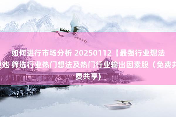 如何进行市场分析 20250112【最强行业想法】股池 筛选行业热门想法及热门行业输出因素股（免费共享)