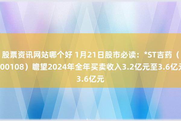 股票资讯网站哪个好 1月21日股市必读：*ST吉药（300108）瞻望2024年全年买卖收入3.2亿元至3.6亿元