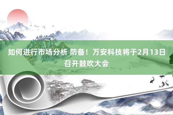 如何进行市场分析 防备！万安科技将于2月13日召开鼓吹大会