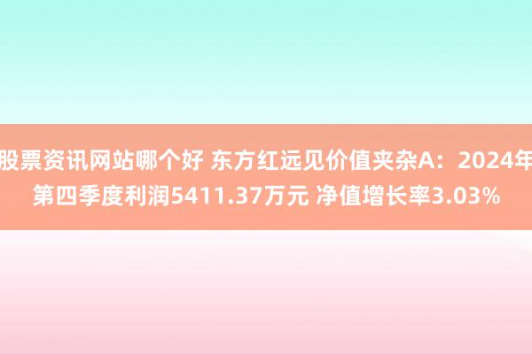 股票资讯网站哪个好 东方红远见价值夹杂A：2024年第四季度利润5411.37万元 净值增长率3.03%