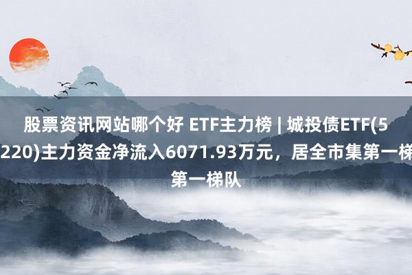 股票资讯网站哪个好 ETF主力榜 | 城投债ETF(511220)主力资金净流入6071.93万元，居全市集第一梯队