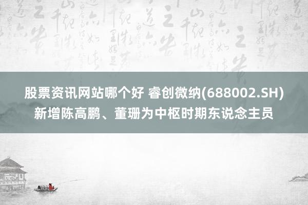 股票资讯网站哪个好 睿创微纳(688002.SH)新增陈高鹏、董珊为中枢时期东说念主员