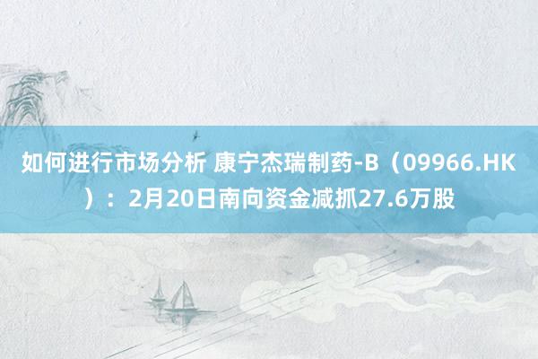 如何进行市场分析 康宁杰瑞制药-B（09966.HK）：2月20日南向资金减抓27.6万股