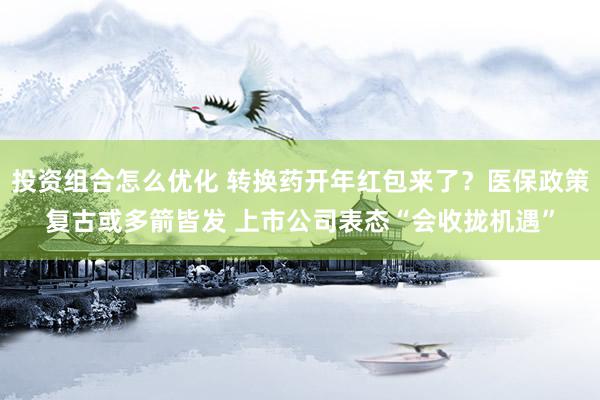 投资组合怎么优化 转换药开年红包来了？医保政策复古或多箭皆发 上市公司表态“会收拢机遇”