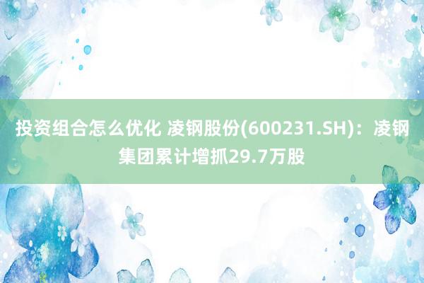 投资组合怎么优化 凌钢股份(600231.SH)：凌钢集团累计增抓29.7万股