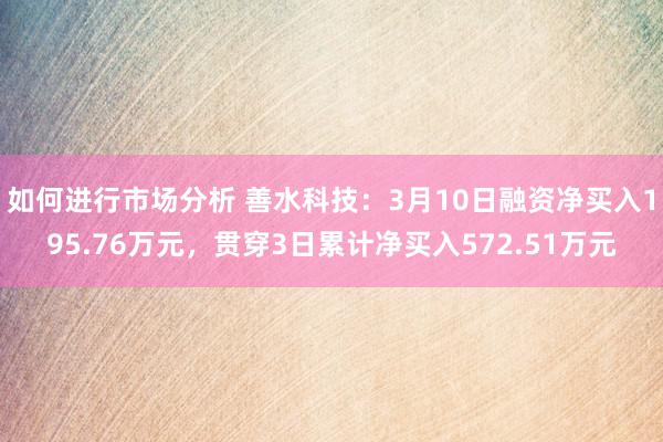 如何进行市场分析 善水科技：3月10日融资净买入195.76万元，贯穿3日累计净买入572.51万元