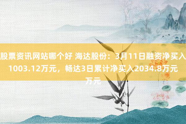 股票资讯网站哪个好 海达股份：3月11日融资净买入1003.12万元，畅达3日累计净买入2034.8万元