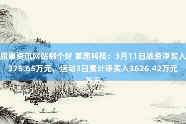 股票资讯网站哪个好 掌趣科技：3月11日融资净买入375.65万元，运动3日累计净买入3626.42万元