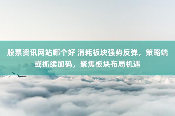 股票资讯网站哪个好 消耗板块强势反弹，策略端或抓续加码，聚焦板块布局机遇